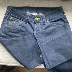 True Religion size 29 rn # 112790 dark wash wide leg jeans